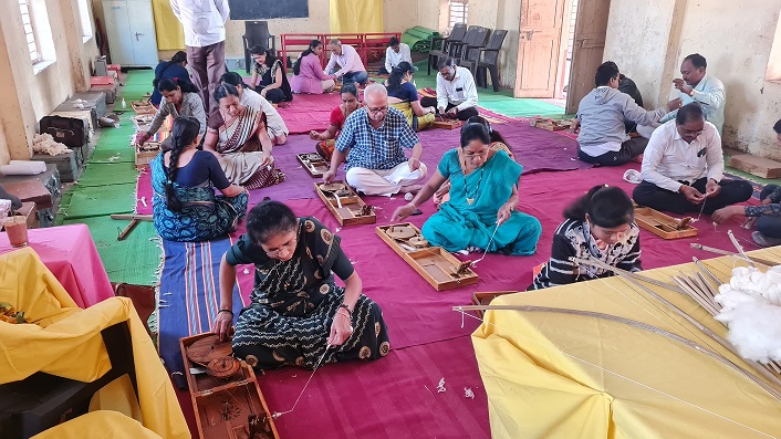 Charkha (spinning yarn) activity