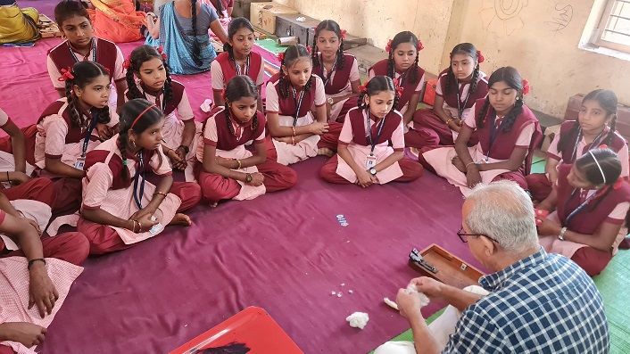 Charkha (spinning yarn) activity