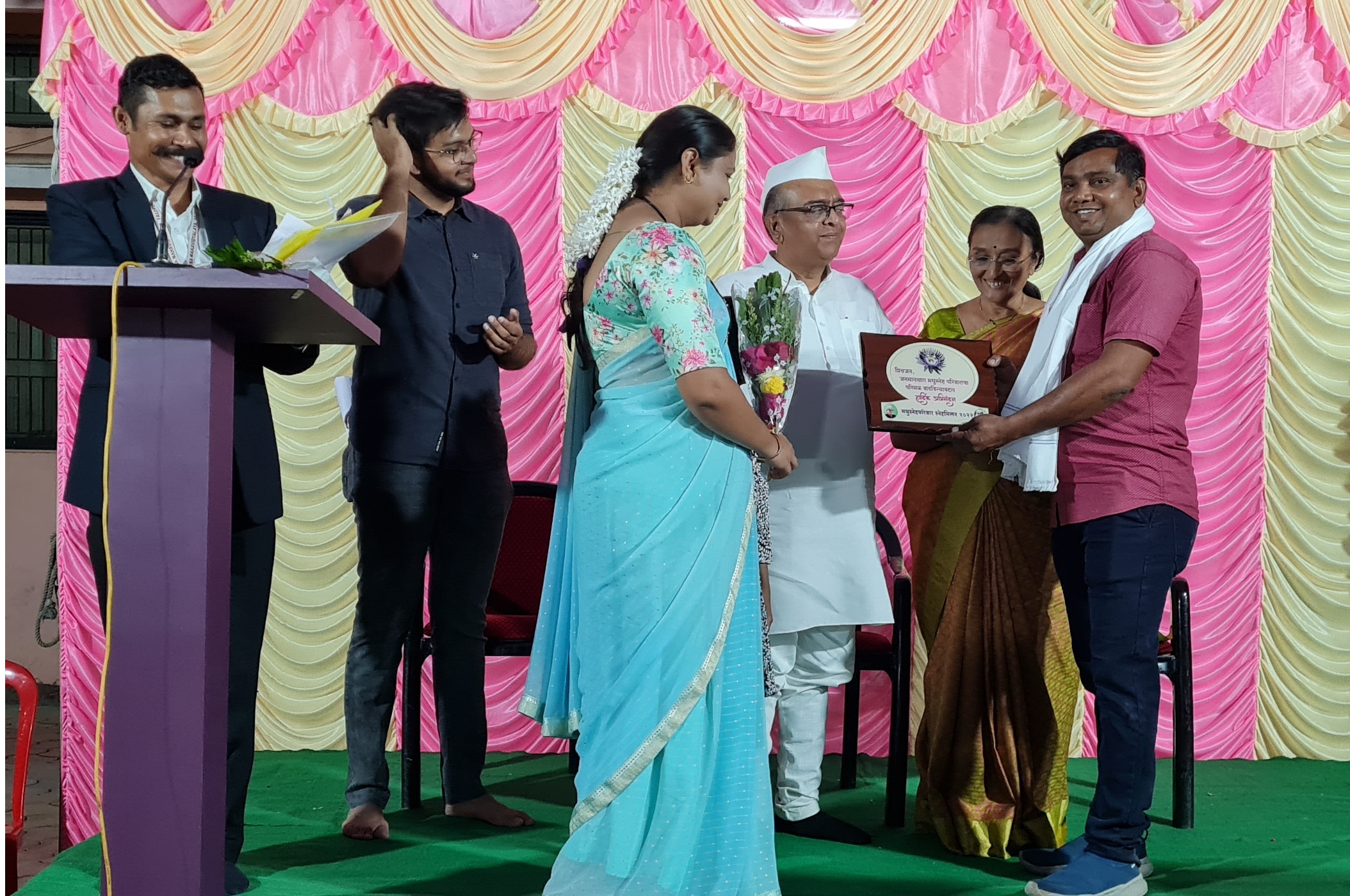 Honour at the hands of Hon. Shri Shirishdada Chaudhari
